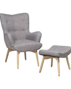 Beliani Nojatuoli Ja Rahi Harmaanruskea Vejle Hot