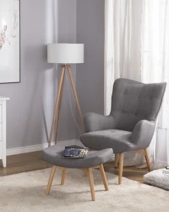 Beliani Nojatuoli Ja Rahi Harmaanruskea Vejle Hot