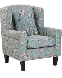 Beliani Nojatuoli Ja Rahi Kukkakuvioinen Vihrea Hamar Clearance