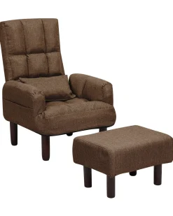 Beliani Nojatuoli Ja Rahi Ruskea Oland Online