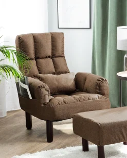 Beliani Nojatuoli Ja Rahi Ruskea Oland Online