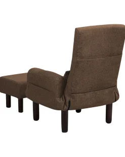 Beliani Nojatuoli Ja Rahi Ruskea Oland Online