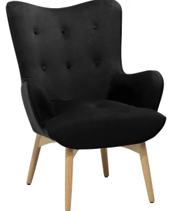 Beliani Nojatuoli Ja Rahi Samettinen Musta Vejle Sale