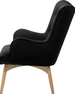 Beliani Nojatuoli Ja Rahi Samettinen Musta Vejle Sale