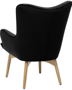 Beliani Nojatuoli Ja Rahi Samettinen Musta Vejle Sale