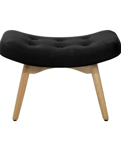 Beliani Nojatuoli Ja Rahi Samettinen Musta Vejle Sale