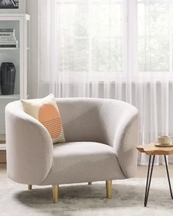 Beliani Nojatuoli Kangas Beige/Kulta Loen Best