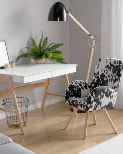 Beliani Nojatuoli Kangas Musta/Valkoinen Bjarn Flash Sale