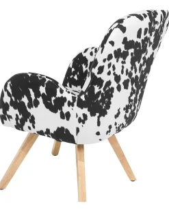 Beliani Nojatuoli Kangas Musta/Valkoinen Bjarn Flash Sale