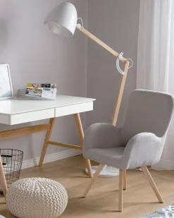 Beliani Nojatuoli Kangas Vaaleanharmaa Bjarn Outlet