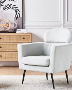 Beliani Nojatuoli Kangas Vaaleanharmaa Soby Hot