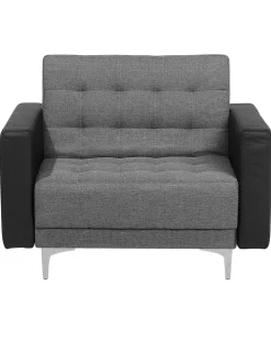 Beliani Nojatuoli Kangas Vaaleanharmaa/Musta Aberdeen New