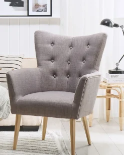 Beliani Nojatuoli Kangas Vaaleanharmaa Angen Best Sale