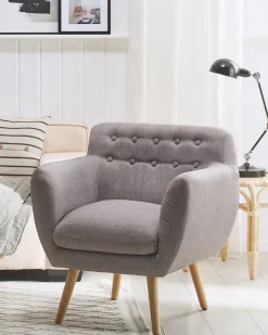 Beliani Nojatuoli Kankainen Harmaa Melby Flash Sale