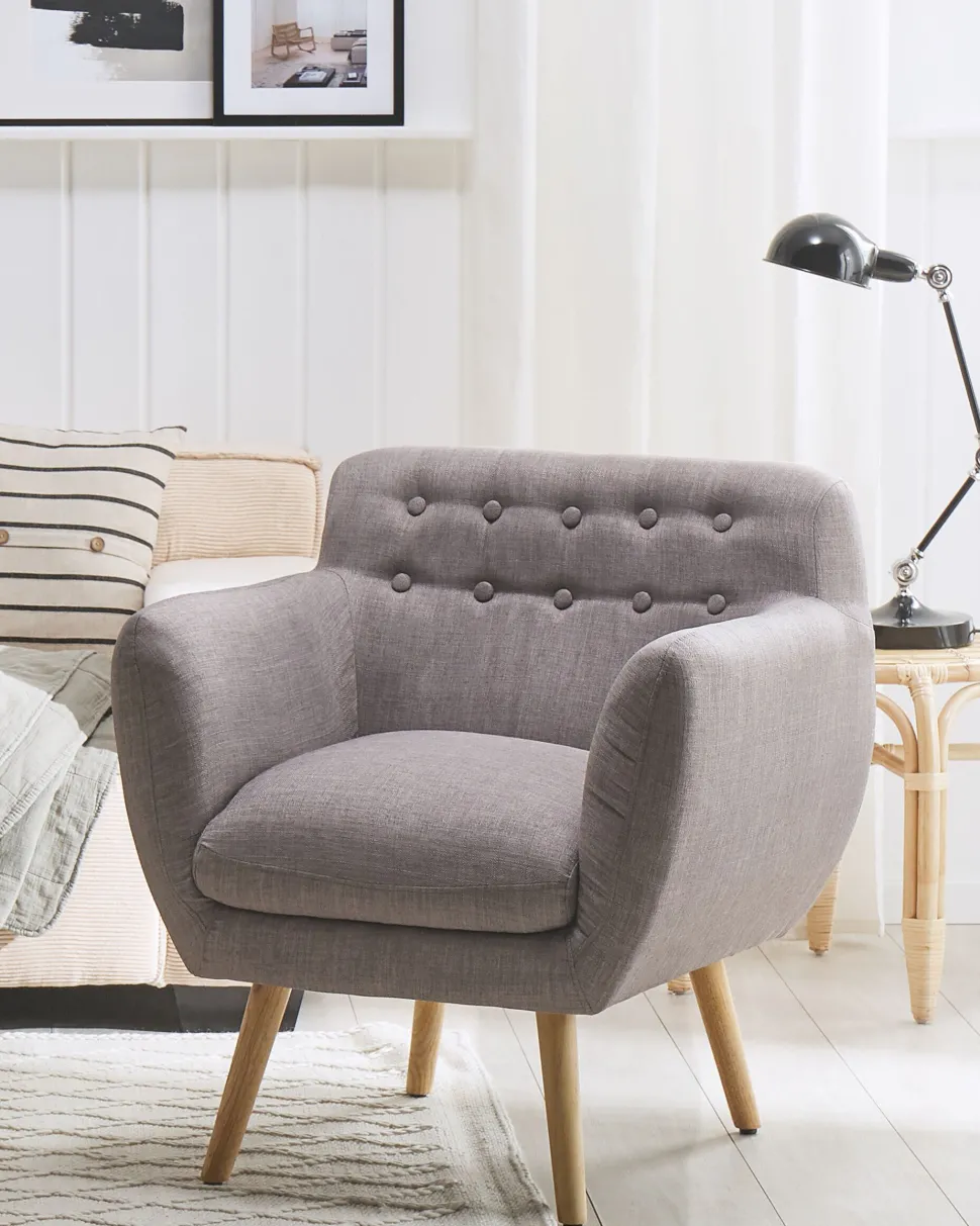 Beliani Nojatuoli Kankainen Harmaa Melby Flash Sale