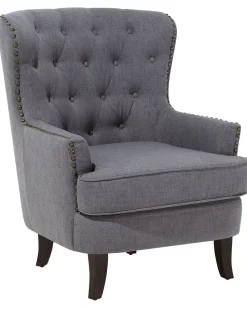 Beliani Nojatuoli Kankainen Tummanharmaa Viborg Ii Online