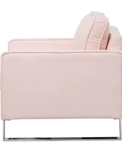 Beliani Nojatuoli Kankainen Vaaleanpunainen Vind Fashion