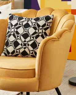 Beliani Nojatuoli Keltainen Sametti Lovikka Flash Sale