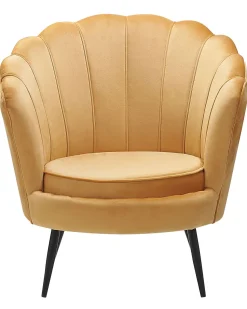 Beliani Nojatuoli Keltainen Sametti Lovikka Flash Sale