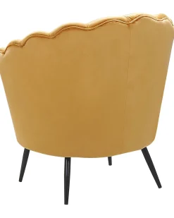 Beliani Nojatuoli Keltainen Sametti Lovikka Flash Sale