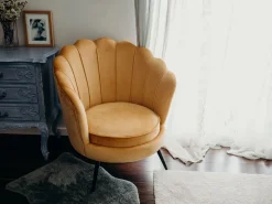 Beliani Nojatuoli Keltainen Sametti Lovikka Flash Sale