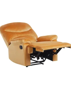 Beliani Nojatuoli Keltainen Sametti Eslov Cheap