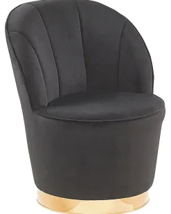 Beliani Nojatuoli Musta Sametti Alby Discount