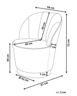 Beliani Nojatuoli Musta Sametti Alby Discount