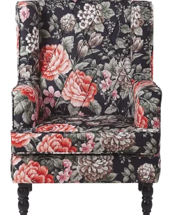 Beliani Nojatuoli Rahilla Kukkakuviollinen Musta Sandset Best Sale