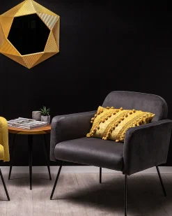 Beliani Nojatuoli Sametti Harmaa Narken Shop