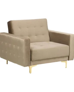 Beliani Nojatuoli Sametti Hiekanruskea Aberdeen Outlet