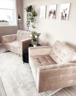 Beliani Nojatuoli Sametti Hiekanruskea Aberdeen Outlet