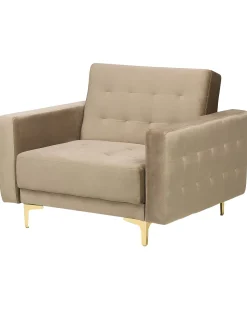 Beliani Nojatuoli Sametti Hiekanruskea Aberdeen Outlet