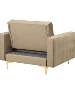 Beliani Nojatuoli Sametti Hiekanruskea Aberdeen Outlet