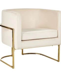 Beliani Nojatuoli Sametti Kermanvalkoinen Sirkka Best Sale