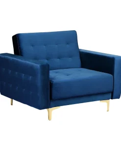 Beliani Nojatuoli Sametti Laivastonsininen Aberdeen Cheap