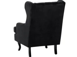 Beliani Nojatuoli Sametti Musta Alta Store