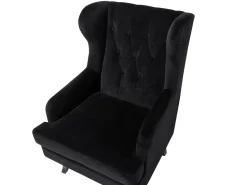 Beliani Nojatuoli Sametti Musta Alta Store