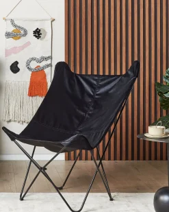 Beliani Nojatuoli Sametti Musta Nybro Store