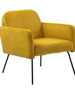 Beliani Nojatuoli Sametti Sinapinkeltainen Narken Sale