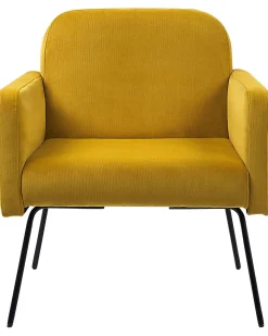 Beliani Nojatuoli Sametti Sinapinkeltainen Narken Sale