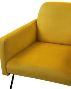 Beliani Nojatuoli Sametti Sinapinkeltainen Narken Sale