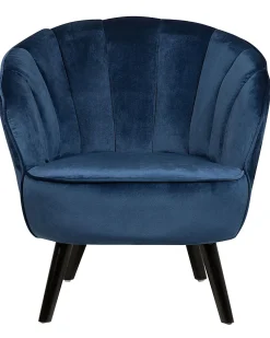 Beliani Nojatuoli Sametti Tummansininen Dala Sale