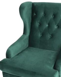 Beliani Nojatuoli Sametti Tummanvihrea Alta Outlet