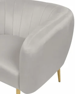 Beliani Nojatuoli Sametti Vaaleanharmaa Laconia Hot