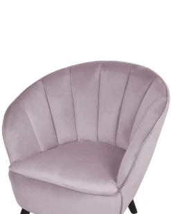 Beliani Nojatuoli Sametti Vaaleanpunainen Dala Outlet