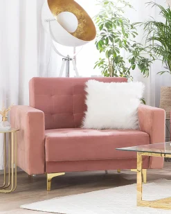 Beliani Nojatuoli Sametti Vaaleanpunainen Aberdeen Hot