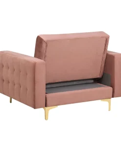 Beliani Nojatuoli Sametti Vaaleanpunainen Aberdeen Hot