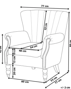Beliani Nojatuoli Samettinen Beige Svedala Store
