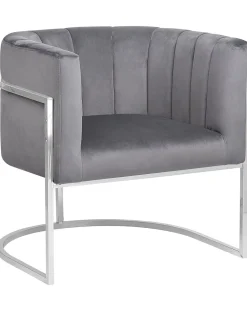 Beliani Nojatuoli Samettinen Harmaa Larvik Store